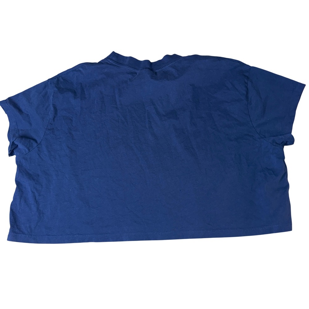 Crane‎ USA Crop Top XXL Blue mock neck American Flag Graphic Tee olympics team - Picture 5 of 6